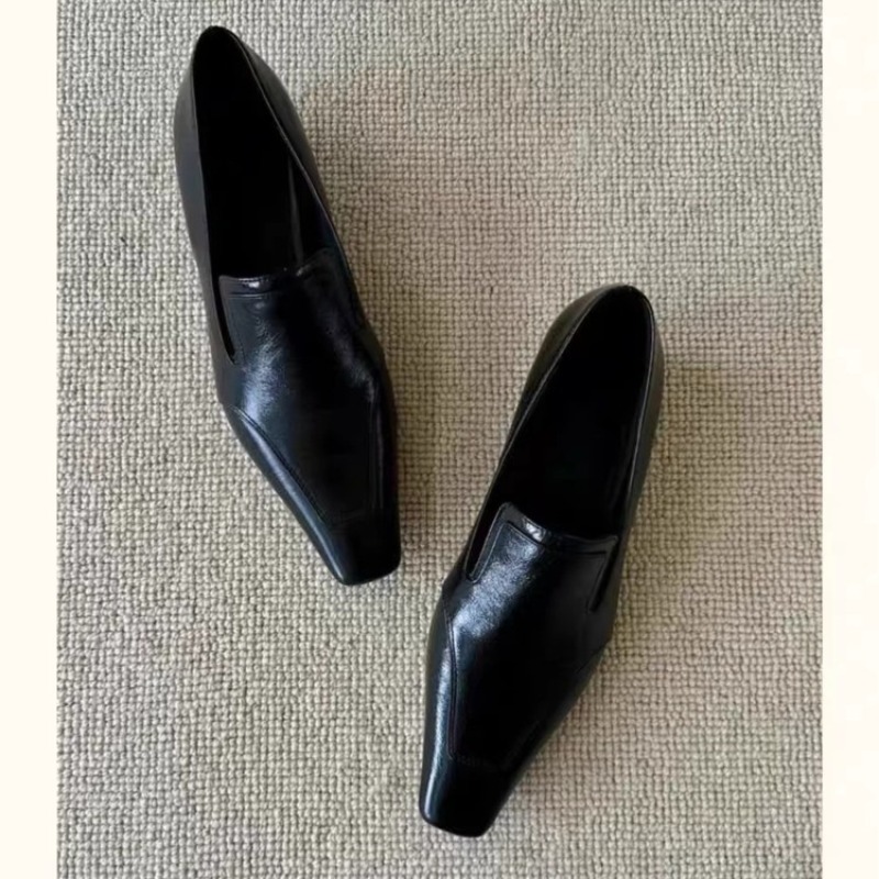 Women'S Shoes - Retro Square Toe Deep Mouth Slip-on