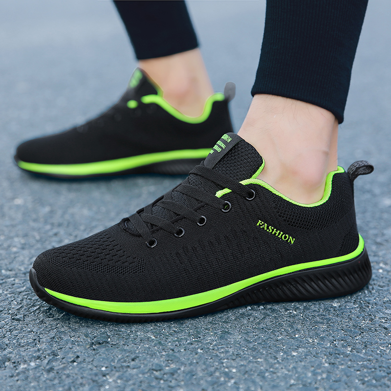 Knit Fabric Lace Up Sneakers - MAEDEF Athletic Shoes for Men Shoes