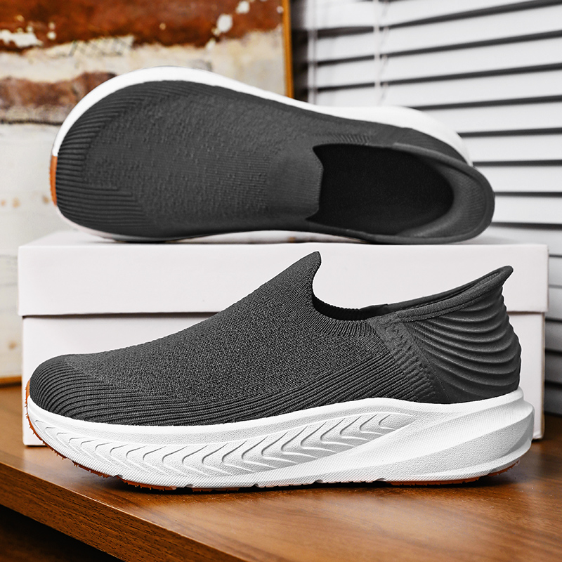 Wide Toe Box Running Sneakers - Men's Slip ins Barefoot Shoes Plus