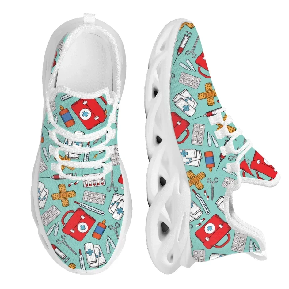 Custom Made Red Medical Box De - огляд і ціна Knit Fabric Lace Up Sneakers